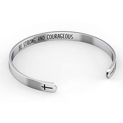 Happy Kisses Love One Another As I Have Loved You Cross Bracelet – Religious Bracelet – John 15:12 — Catholic or Christian Women & Girls - style: Strong And Courageous