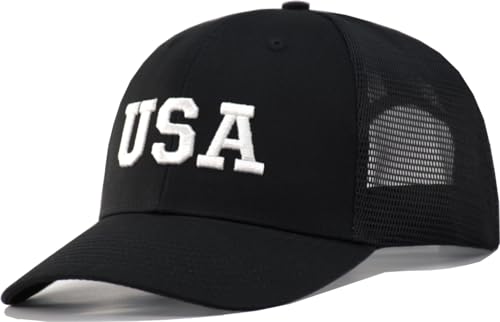 TSSGBL Various Gift Hats for Men - M L XL XXL Big Head Fit, Adjustable Mesh Trucker Ball Cap, Ideal Gifts - color: Black(usa), size: XX-Large