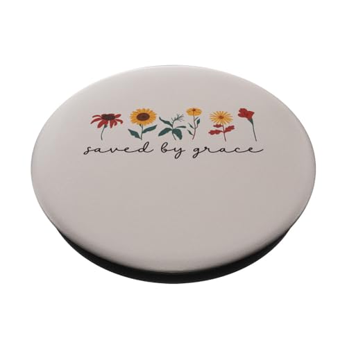 Saved By Grace Christian Bible 2:8 Ephesians Wildflowers PopSockets Adhesive PopGrip - style: Adhesive PopGrip