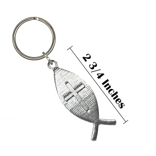 Jesus Fish, John 3:16 Keychain, Ichthus, A1026KC, 2 3/4”, Pewter, 100% Handmade in the USA, Christian, Catholic, Metal, Ichthus Keychain, Key Chain, Key Ring, Key Fob, Gift, 100 Keychain designs
