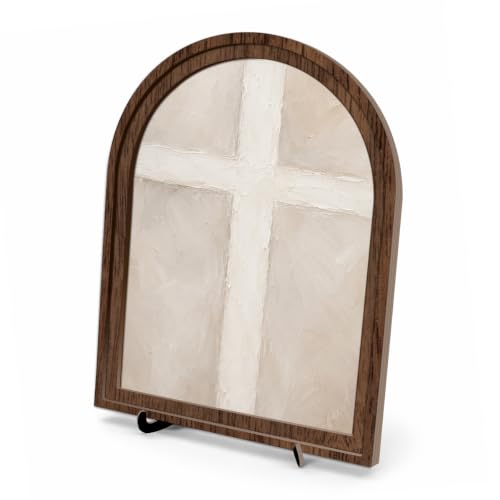 Minimal Cross Wood Decor, Christian Wall or Table Art, 8 x 10 Inch - color: color_name18