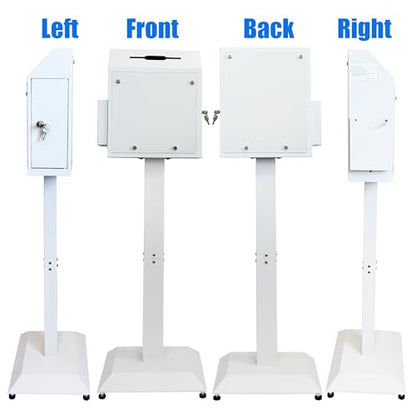 Floor Standing Suggestion & Offering Box with Locking Door - color: White