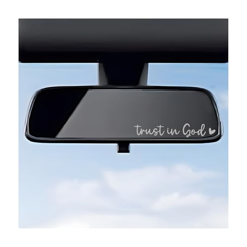 DXNQ 4PCS Trust in God Rearview Mirror Decals, Automotive Vinyl Rear View Mirror Decorative Stickers, Waterproof Trust in God Stickers for Car Truck Laptop, Car Accessories (Silver) - color: Silver, size: 4PCS