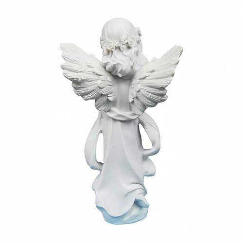 Resin Praying Angel Girl Figurine,Elegant Angel Statue Sculpture,Religious Memorial Collectible Decor for Home Bedroom Living Room Office Desk,Inspirational Gift for Women Friends Family
