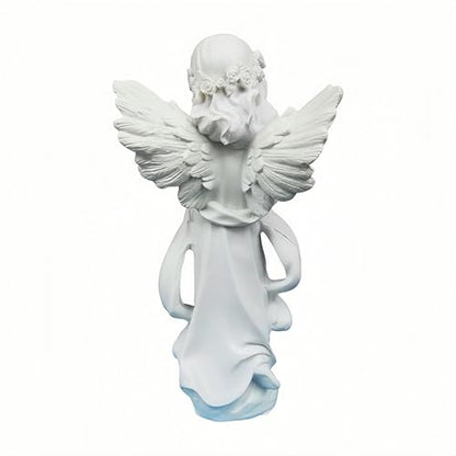 Resin Praying Angel Girl Figurine,Elegant Angel Statue Sculpture,Religious Memorial Collectible Decor for Home Bedroom Living Room Office Desk,Inspirational Gift for Women Friends Family