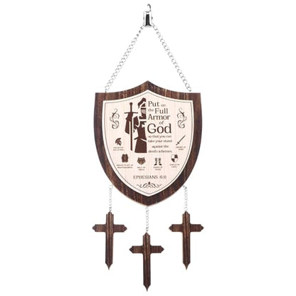 Armor of God Wooden Wall Hanging Ephesians 6:11 Shield Wall Decor