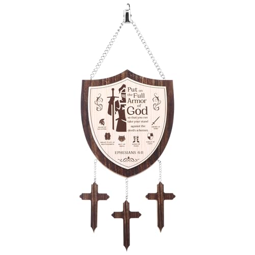 Armor of God Wooden Wall Hanging Ephesians 6:11 Shield Wall Decor