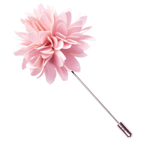 Branduce 3.15"（8cm） Mens Tie and Lapel Pin Solid Necktie Handkerchief Tie Clip Set for Men - color: Blush Pink