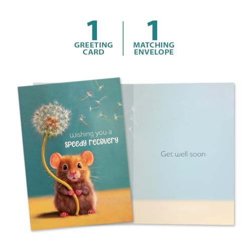 Tree-Free Greetings - Cute Mouse Get Well Card - Speedy Recovery - color: Speedy Recovery