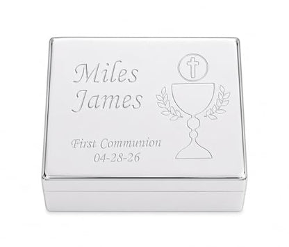 Cherished Moments Personalized First Communion Rosary Box with Chalice - color: Rectangle Chalice