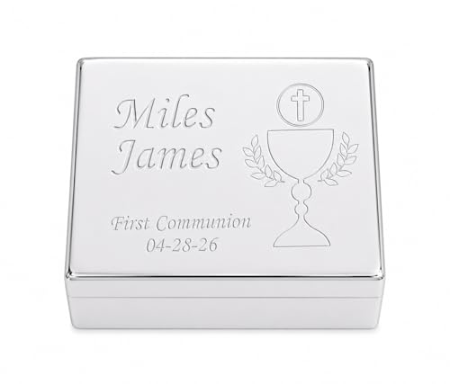 Cherished Moments Personalized First Communion Rosary Box with Chalice - color: Rectangle Chalice