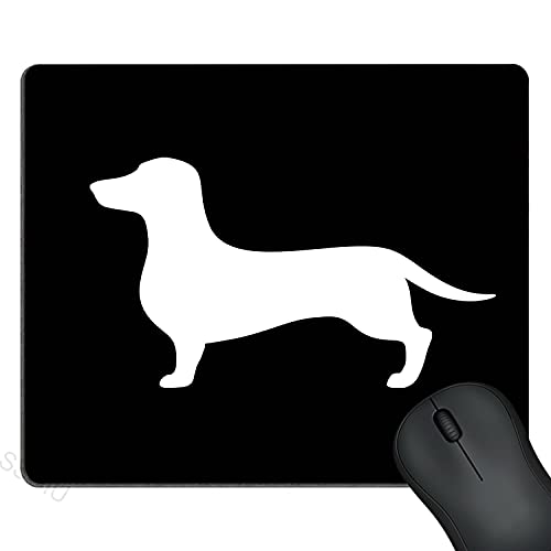 SSOIU Dachshund Mousepad, Dog with Black Background Design Customized Rectangle Non-Slip Rubber Mousepads Gaming Mouse Pad 9.5 X 7.9 Inch (240mmX200mmX3mm) - color: SS19