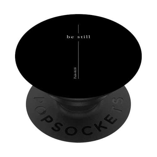 Faith Christian Cross Be Still Verse Psalm 46:10 for Men PopSockets Adhesive PopGrip - style: Adhesive PopGrip