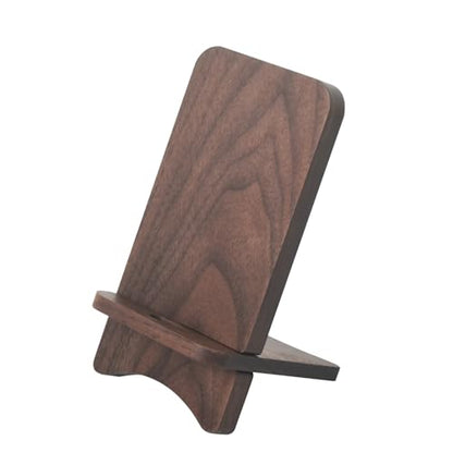 Solid Wood Phone Stand, Desktop Wooden Phone Stand, Simple Phone Holder, Compatible with All Phones (Walnut Wood) - color: Walnut wood