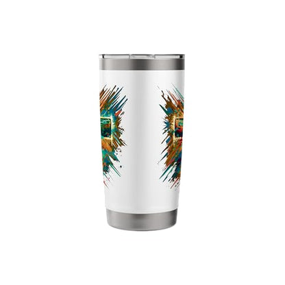 Abstract Cross Blessed Are The Peacemakers Matthew 5:9 Stainless Steel Insulated Tumbler - color: White