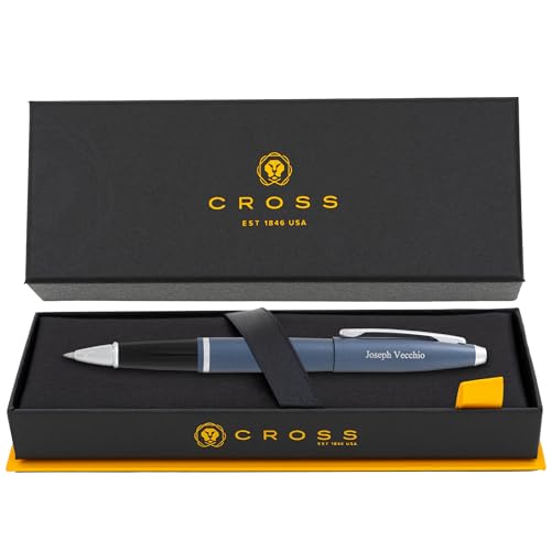 Cross Calais Personalized Rollerball Pen, Matte Midnight Blue, Chrome Trim - color: Matte Metallic Midnight Blue