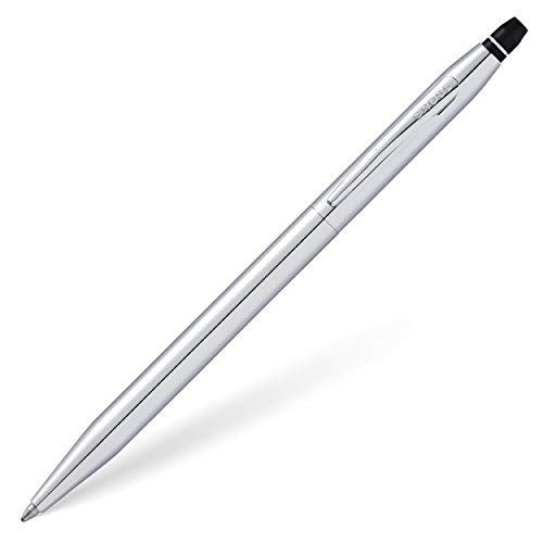 Cross Click Polished Chrome Ballpoint Pen, Black Contrasting Clicks, High-End Pen, Smooth Writing, Luxury Corporate Gift Box - color: Chrome