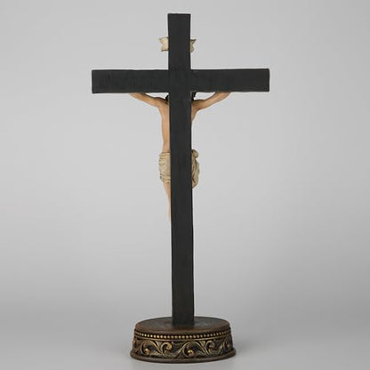 BC Catholic Crucifix Standing Cross for Altar 15" H Jesus Cross - size: 15"L x 7.8"W