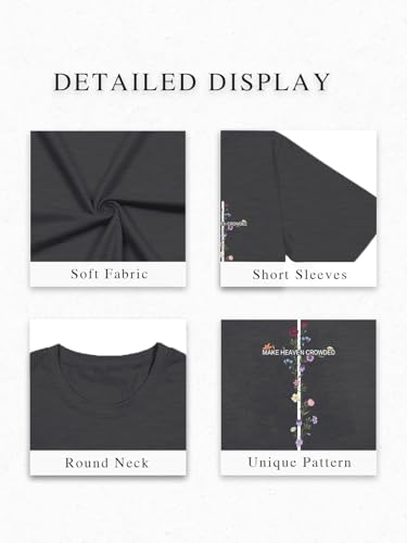Christian Oversize Shirt for Women Jesus Faith Bible Verse Graphic Tee Tops - color: Darkgrey2, size: Small