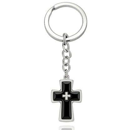 Cross Keychain Bag Charm for Women Christian Religious Gifts Easter Jesus Keychain for Women Purse Handbag Car Keys - color: Silver E