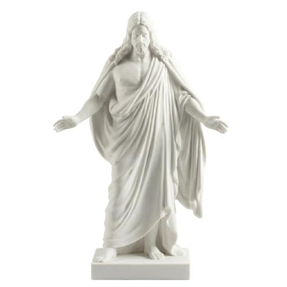 One Moment In Time S4 Christus Statue White Cultured Marble Hand Made Mormon LDS CTR - size: 10"