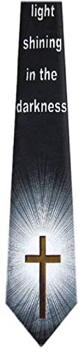 Mens Christian Themed Jesus Crosses Novelty NeckTie Ties - color: Black Browns