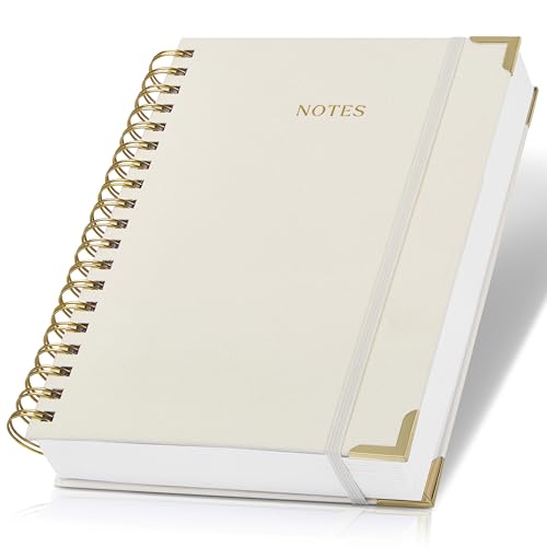 Aesthetic Thick Spiral Notebook Journal For Women in B5 - Linen Hardcover - color: Beige, size: B5