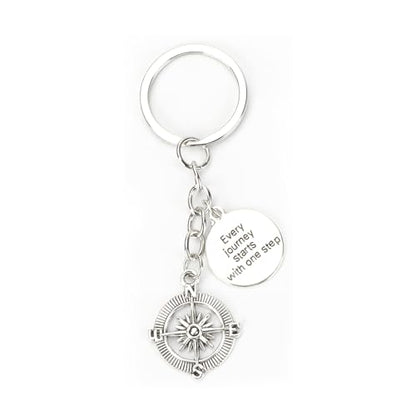 Airplane Keychains Travel Keychain for Women Compass Keyring Travel Airplane Keychain Gifts with Angel Charm - color: White1