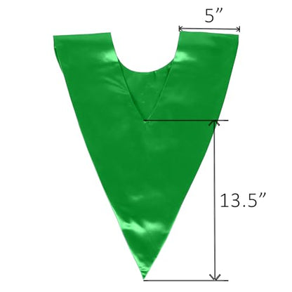 GradPlaza Unisex V Shape Church Choir Stole with Gold or White Embroidery Cross for Adults Church - color: Emerald Green, style: Gpld Cross