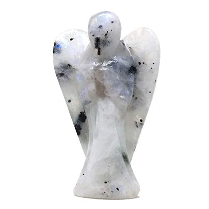 Nelson Creations 2 Inch White Rainbow Moonstone Guardian Angel Figurine - color: White Rainbow Moonstone
