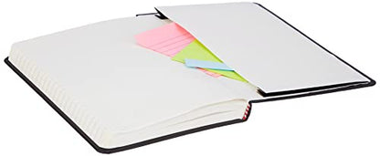 Amazon Basics Classic Lined Writing Notebook for Note Taking and Journaling, Hardcover with Elastic Closure, 240 Pages, 5" x 8.25", Black