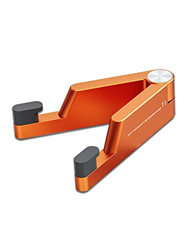 MONEER Cell Phone Stand, Phone Stand for Desk, Foldable & Portable iPhone Stand, Cell Phone Holder Desk Compatible with All Mobilephone, iPhone, iPad mini, Tablet 4-10.5" (Orange) - color: Orange
