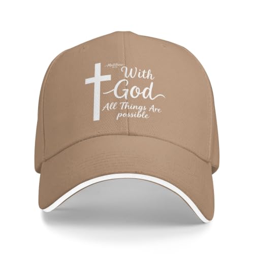 Christian Baseball Cap for Men & Women - Jesus Cross Hat, Adjustable Christian Gifts - color: Christian-16 Khaki
