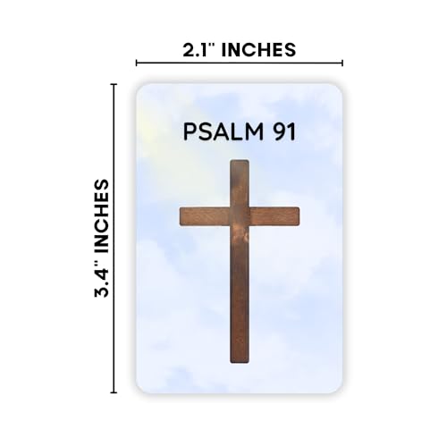 Lashicorn Psalms 91 Bible Verse Wallet Card 5pk 2.1x3.4” Plastic Encouragement Christian Gift Prayer Protection Driving He is My Refuge and My Fortress His Truth Faith Clouds
