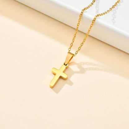 Gold Plated/Silver/Black Cross Chain Necklace Gifts for Boys Girls Son - color: Gold, style: To my nephew