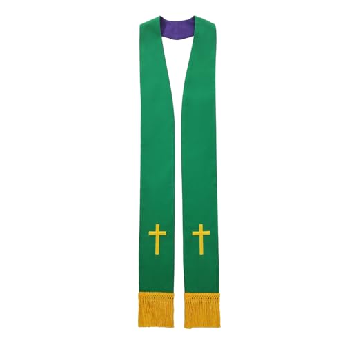 BLESSUME Church Clergy Pastor Reversible Stole - color: Green and Purple 2