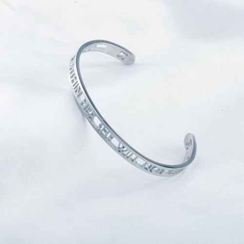 CHOORO Christian Gift Religious Psalm 46:5 God is Within Her She Will Not Fall Hollow Out Patterns Bracelet Bible Verse Gift For women (God is Within Her br)