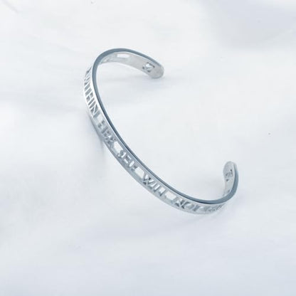 CHOORO Christian Gift Religious Psalm 46:5 God is Within Her She Will Not Fall Hollow Out Patterns Bracelet Bible Verse Gift For women (God is Within Her br)