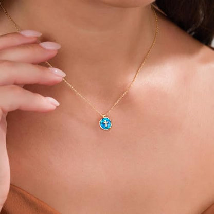 Gold Enamel Mini Cross Necklace Tiny Mother of Pearl Cross Necklace Religious Christian Gift for Baptism First Communion Christmas - color: Medium Opal cross(13mm)-blue