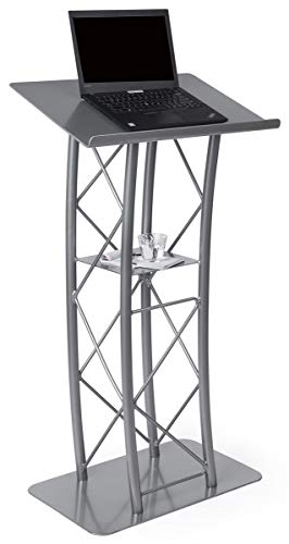 Displays2go Silver Aluminum & Steel Truss Lectern - color: Silver