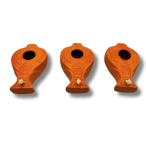 Herodian Clay Oil Lamps, 3 Pack, Judaica Replica