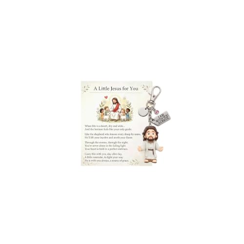Angyape A Little Jesus for You - Mini Jesus Keychain Backpack Bag Charms Birthstone Charm Inspirational Christian Faith Gifts - color: J: October