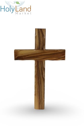 Holy Land Market Hand Carved Olive Wood Wall Cross 8 Inch - size: 8"L x 5"W