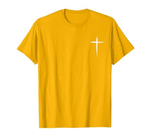 Jesus Christ Christians Men Women Christian Cross T-Shirt - color: Golden Yellow, size: Medium