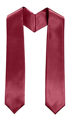 Plain Graduation Stole Sash 60 Inch Unisex Adults Solid - color: Marooon Stole