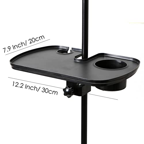 Plastic Microphone Stand Tray Stage Concert Performance Vocal Guitar Accessory with Drink Holder and Microphone Holder (Deluxe)