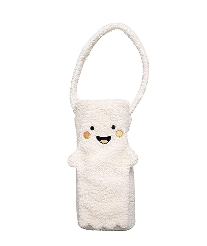 Pearhead Halloween Ghost Sherpa Wine Bottle Bag, White - color: Ghost Sherpa Wine Bag, size: 1-Pack
