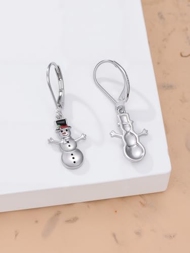 Dorunmo 925 Sterling Silver Dangle Drop Earrings for Women Holiday Earrings Hypoallergenic Halloween Christmas Jewelry Festival Gifts for Women - style: Christmas-Snowman-01