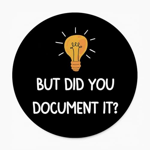 Black Funny Small Round Mouse Pad for Desk, But Did You Document It Mouse Pad Cute, Office Supplies Funny Desk Decor Accessories for Work, Office Gifts for Coworkers 8.7x8.7 Inch - color: Document It