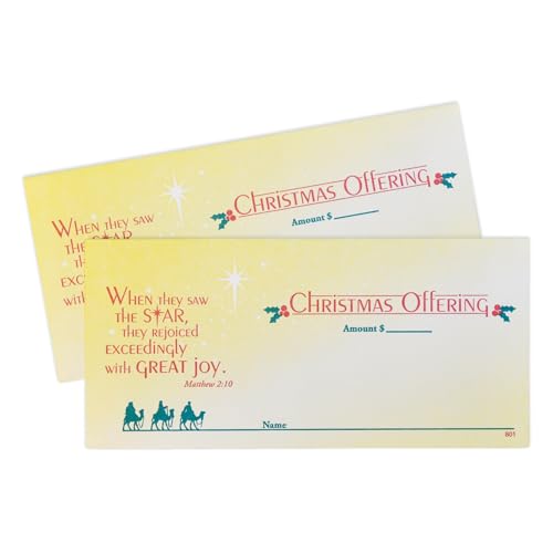Christmas Offering Envelopes for Church | 3" x 6 5/16" | Bulk Christmas Supplies (100)